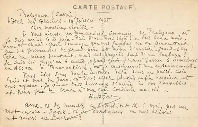 As Alpes da Saboia — Massif da Vanoise — O Lago das Vaches e a Grande Casse 3.861 m. — Gany, n° 662 — Verso