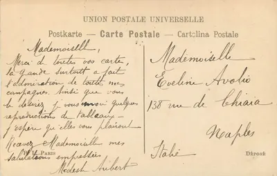A Santa Família de Francisco I — Raphaël — edição União Postal Universal — Verso