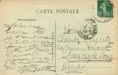 Antieke ansichtkaart 7 Chartres de kathedraal gezien vanaf de plein du chalet — Achterkant