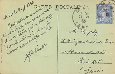 Il Mont Aiguille — Una delle Sette Meraviglie del Dauphiné — Edizione M. Bounier - Grenoble — Verso