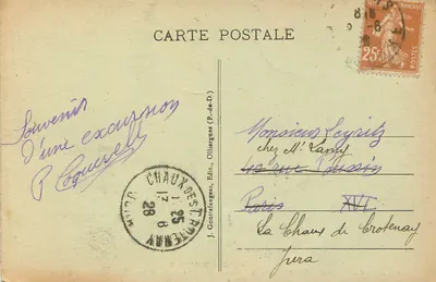 Wielki Most Tournant i Droga do Lyonu w Przełęczy Durolle — THIERS — g.d.o. - 216 — Rewers