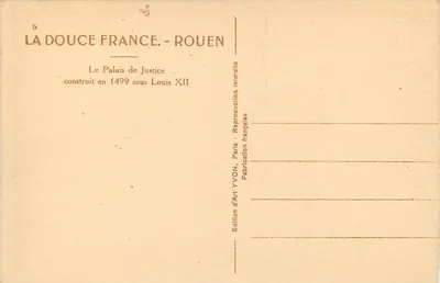 Pałac Sądowy — Rouen — Wydawnictwo Art YVON — Rewers