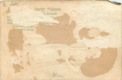 Bilhete postal antigo Traje alsaciano — Verso