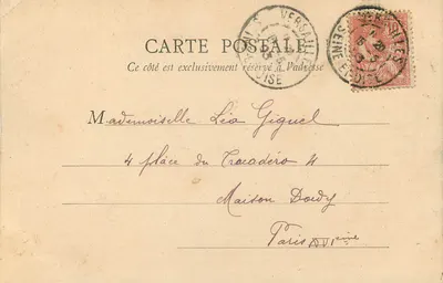 Versalhes — Bassin de l'Encelade — A. B. à Versalhes — Verso