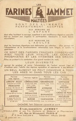 Bretania — Stare Provincje Francji — wydane przez Farines Jammet — Rewers