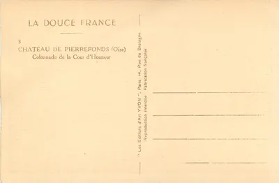Zamek Pierrefonds — Kolumnada Szczytu Honorowego — Éditions d'Art YVON — Rewers