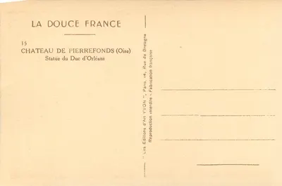 Statua Ducha Orleanu — Zamek Pierrefonds (Oise) — Wydawnictwo Sztuki Yvon — Rewers
