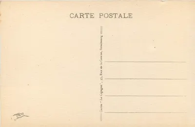 Escarpamentos do Hohneck (alt. 1366 m.) — vista panorâmica — Cartas 'La Cagogne', Strasbourg — Verso