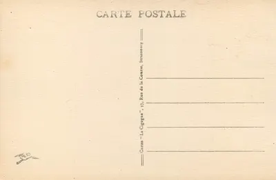 Gérardmer - Het Meer — uitzicht op het meer met twee personen in een kano — uitgever Cartes 'La Cigogne', Straatsburg — Achterkant