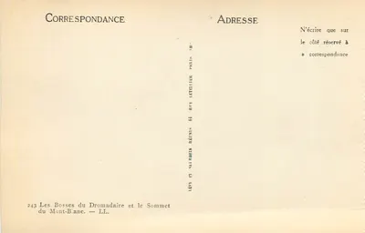 Les Bosses du Dromadaire et le Sommet du Mont-Banc — LL. — Éditeur : Lévy & Neirobin, 44 rue de Rivoli, Paris — Verso