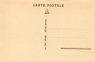 Os arredores de Bitche — Haspelschiedt — Imp. d'Art Hélías, Bitche — Verso