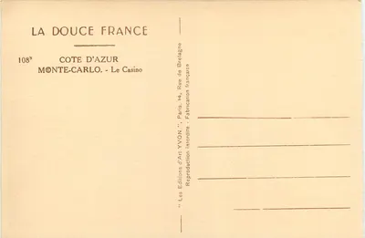 Monte-Carlo - Kasyno — Wydawca Yvonn, nr 108 — Rewers
