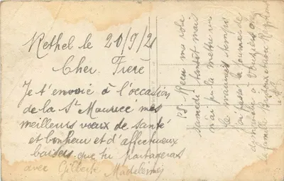 Deux jeunes filles — scène de jardin — éditeur EP, n° 1042 — Verso