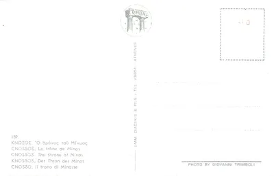 O trono de Minos — Knossos — editor DELTA, n° 189 — Verso