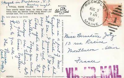 New Harbor — Maine — Natural Color Card, published by Bromley & Company, Inc. — Back