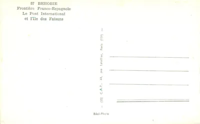 Behobie — Granica Francusko-Spaniolska — Most Międzynarodowy i Wyspa Ptaków — C.A.P. (55) ul. Letellier, Paryż — Rewers