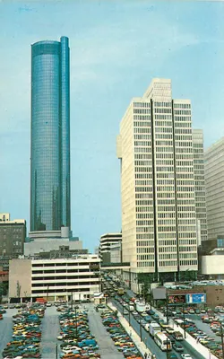 Hotel Peachtree Plaza — mundo — editor SCENIC SOUTH CARD CO. e n° K102139