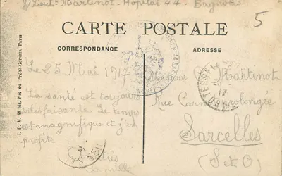 Bagnolles-de-l'Orne — Pórtico dos Banhos — A.D. — Painel de Jroite — Verso