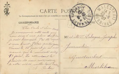 Młoda kobieta i mężczyzna w strojach tradycyjnych — humorystyczna scena — (Zbiór E. Hamonic) nr 2041 — Rewers