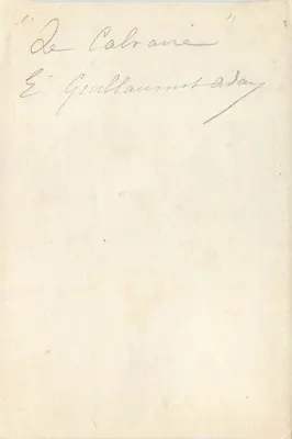 De Calbranie — Editore sconosciuto — firma dell'artista Guillaume Adam — Verso