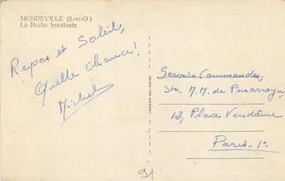 Mondeville (S.-et-O.) — La Roche branlante — Combier Imp. Macon — Rewers