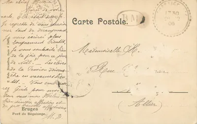 Bruksel - Most Béguinage — Wydawca Nels, Bruksel, seria 6 — Rewers