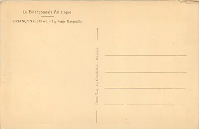 BRIANÇON — A Pequena Garganta — Photo Wax — Verso