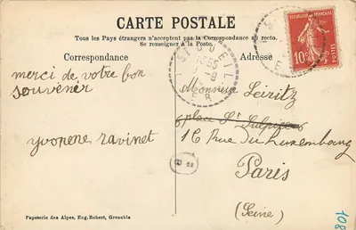 Dauphiné — okolice Brianciona — Dolina Maravoise — Papeterie des Alpes, Eug. Robert, Grenoble — Rewers