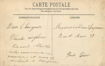 Chartres — A Porta Guillaume — LL. — Editor LL, n° 57 — Verso