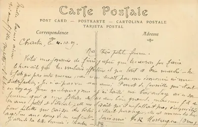 Chartres — Pomnik poświęcony Pasteurowi w pamięci doświadczeń nad szczepieniem węglowym — ND Pbot. — Rewers