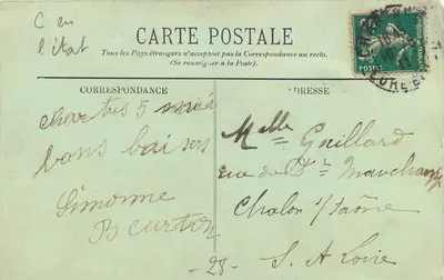 Chartres — Poczta — LL. — Rewers