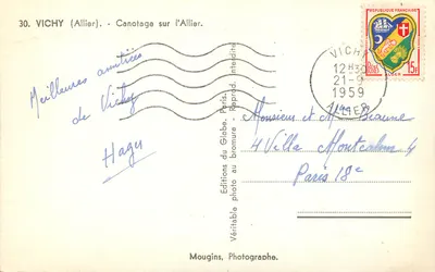 Vichy (Allier) — Canoagem no Allier — Edições do Globo — Verso