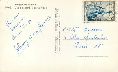 Les Sables d'Olonne — Vista generale della spiaggia — Edizioni d'Arte Raymon — Verso
