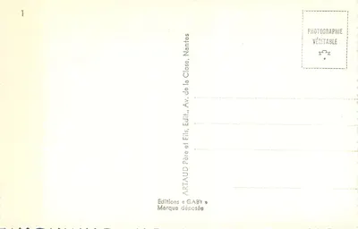 Dieppe — Pamiątka z Dieppe — Wydawca AR TAUD & GABY, Nantes — Rewers