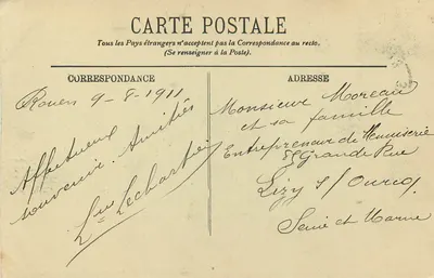 Rouen — Most Boieldieu — LL. — Pruneyre, tabacs, 2bis Rue Grand Pont — Rewers