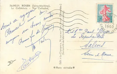 Rouen — A Catedral — A Cegonha, edição La Cigogne — Verso