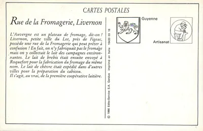 Livernon (Lot) - Rue de la Fromagerie — Éditeur : Artisanat, n° 177 — Verso