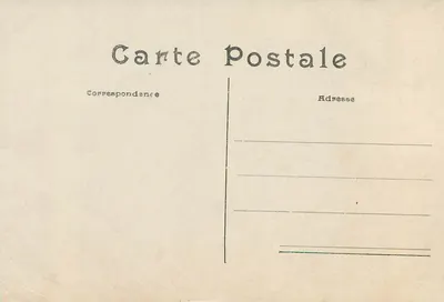 Ein Gedanke von NICE — dekorative Karte mit Collage von Stadtbildern in einer Margerite — Rückseite