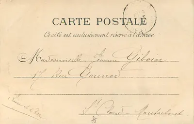 Paris — Ansicht der Bourse de Commerce. Observatorium der Tour de Médicis — L.J. & Cie, Verlag Paris — Rückseite
