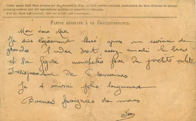 Corrispondenza delle Armate della Repubblica — Carta in franchigia — Mittente: G. Jourdain, 295° Squadrone, 173° Fanteria, 3° Compagnia, in campagna — Verso