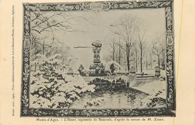 Museu de Agen - Inverno, tapeçaria de Beauvais, segundo o cartão de M. Zuben