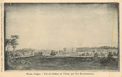 Vista do Castelo de Véretz em Agen — Museu de Agen, coleções completas do Lot-et-Garonne, por Van Blarenbergue