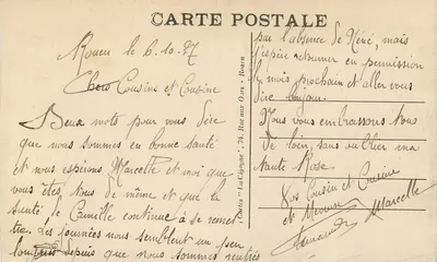 Rouen — La Nouvelle Gare — Rue Verte — Editor: Cartes 'La Cigogne' — Reverso