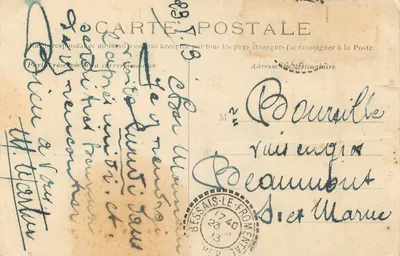 Willa z encognaures i otworami — Cegła amiantowa — Bessais-le-Frontenal — Rewers