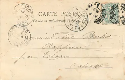 O Pequeno Robinson — cena de cozinha na floresta — Fotógrafo A. Bessac & Cie, Nancy, n°3 — Verso