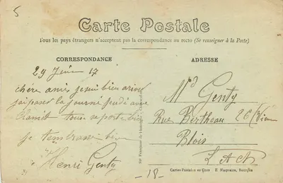 Katedra — Widok z ogródkaHôtel de Ville — Wydawca E. Maquaire, Bourges — Rewers