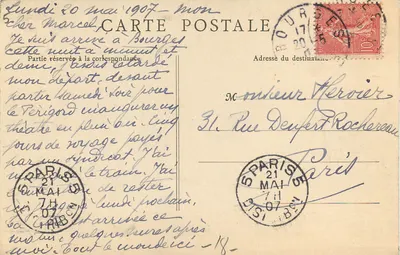 Bourges — Hotel Jacques-Cœur (Palácio de Justiça) — Lareira — B.F., Paris — Verso