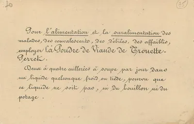 Paris - Bois de Boulogne - Le Lac Inférieur — Alimentation et suralimentation par la Poudre de Viande de Trouette-Perret — Verso