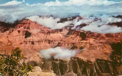 Grand Canyon — vista panorâmica sob nuvens — Reprodução Kodachrome