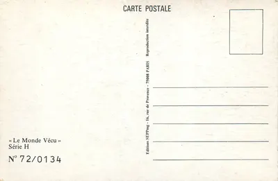 Abastecimento em voo de um Jaguar francês acima do Chade — « Le Monde Vécu » Setembro 1983 — Éditions SEPP — Série H N°72/0134 — Verso